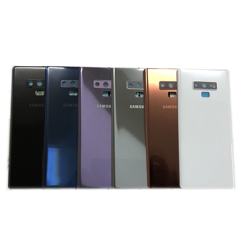 Задняя крышка батарейного отсека для Samsung Note8 note9, оригинальная крышка батарейного отсека с рамкой для объектива камеры, заднее стекло