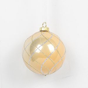 圣诞装饰品节日派对气氛挂饰8厘米轻奢华彩绘圣诞球 - Product Image 6