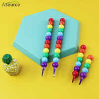 Crayon à balles en plastique empilables, 50 pièces, mignon, Crayon à balles pour enfants