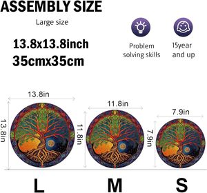 Dành cho người lớn nghệ thuật dân gian bằng gỗ Câu Đố độc đáo hình dạng động vật cây của cuộc sống Câu Đố Giáng sinh Tạ Ơn gia đình Quà Tặng - Product Image 4