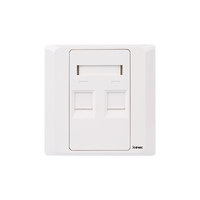 Prise murale RJ45 pour panneau d'information réseau, simple/double port, pour câblage Cat5e Cat6