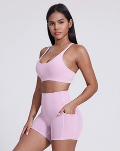 Femmes Sexy Halter U-Neck Sport Soutien-Gorge Cross Back Workout Gym Fitness Top Plus La Taille Yoga Vêtements De Sport En Gros pour Adultes - Product Image 5