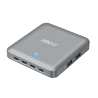 Pengisi Daya USB C 390W, Blok Pengisi Daya USB C yang Ditingkatkan GaN 6-Port, Hub Stasiun Pengisian Cepat PD 100W 65W, Adaptor Pengisi Daya Laptop