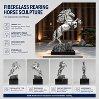 Sculpture de cheval abstrait en fibre de verre grandeur nature personnalisée pour l'intérieur et l'extérieur, idéale pour la décoration de hall d'hôtel, de jardin ou de villa