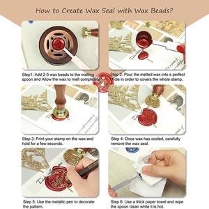 Paquet personnalisé poêle à <span class=keywords><strong>bois</strong></span> 24 couleurs Kit de tampons de <span class=keywords><strong>joint</strong></span> de cire d'étanchéité - Product Image 4