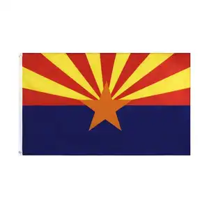 Huiyi 3x5 kaki Arizona State bendera poliester bendera negara bagian Arizona AZ dengan grommet Kuningan 3X5 kaki