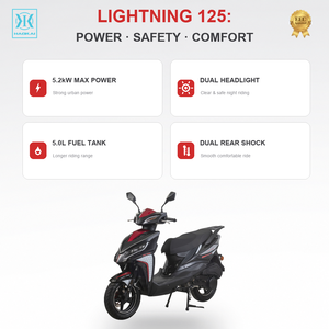 Moped à refroidissement par air Lightning 100-<span class=keywords><strong>200CC</strong></span>, 5.2kW, allumage ECU, frein à disque avant, pneus de 12 pouces, <span class=keywords><strong>scooter</strong></span> à marchepieds, réservoir de carburant de 5.0L pour adultes - Product Image 4