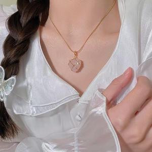 Collier pendentif Cœur <span class=keywords><strong>Château</strong></span> de Diamants <span class=keywords><strong>Barbie</strong></span>, enroulé de fil, pierre naturelle, acier inoxydable 316L, plaqué or 18K PVD, pour femme - Product Image 5