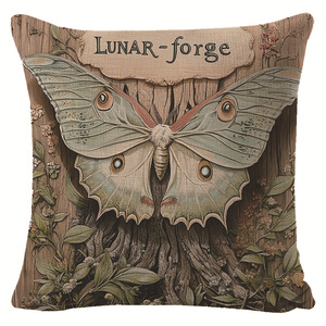 Lunar Forge Butterfly <b>Pillowcase</b> <b>Square</b> Vintage Linen Cushion Cover For Living Room Decor Washable - Product Image 4