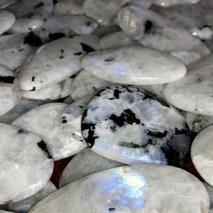 Piedra de Luna de arcoíris Natural, piedra preciosa curativa de cabujón, piedra preciosa de Palma de cristal curativo, venta al por mayor - Product Image 6