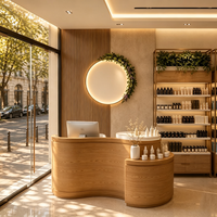 Chaud silence esthétique beauté vente au détail meubles en chêne naturel arc stratifié Spa réception