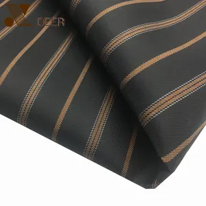 High Quality AZO Free Woven 100% Polyester Black Base Stripe Pattern Garment Inter Sleeve Lining Fabric