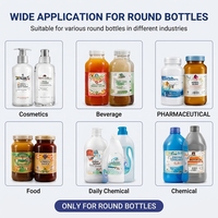 Machine d'étiquetage automatique PLC pour bouteilles rondes, en acier inoxydable, pour jus, cola, canettes, emballage en caisse en bois