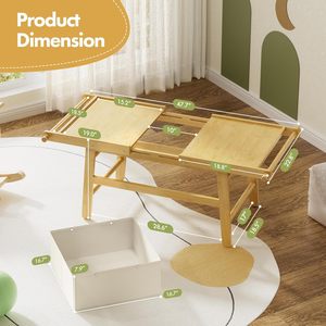 Cảm giác bảng cho trẻ mới biết đi, Tre hoạt động bảng với lưu trữ, trượt Bảng điều chỉnh chơi bảng 5 trong 1 lưu trữ bảng cho đồ chơi - Product Image 2