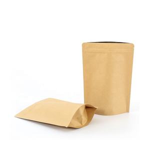 Einfache Standbeutel aus Folienkaschiertem Braunem Kraftpapier mit Reißverschluss - Product Image 5