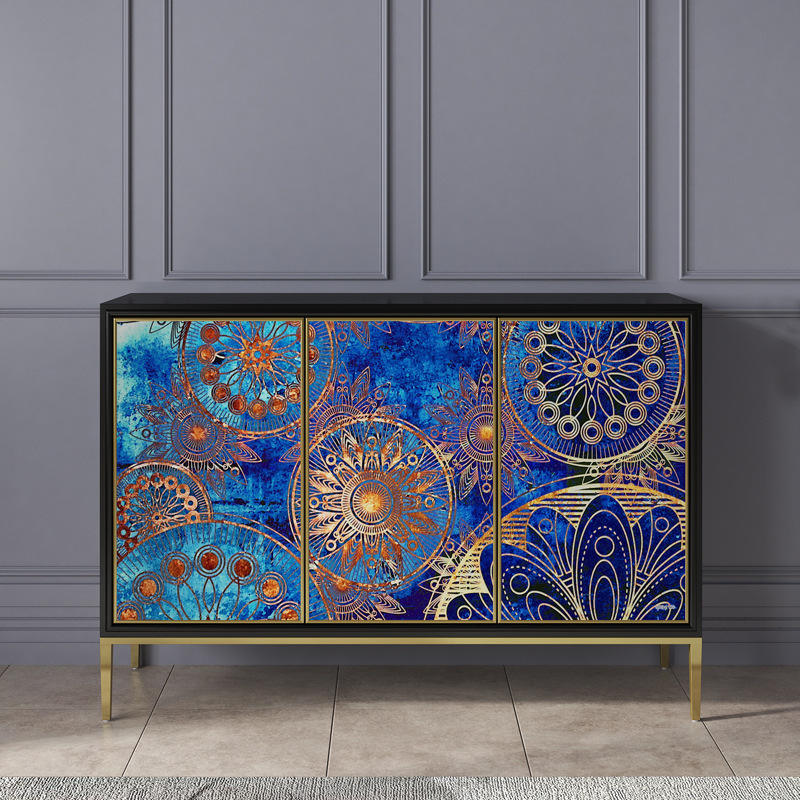 ตู้สามประตูสีฟ้าความยาว120*40*90ซม. สูง