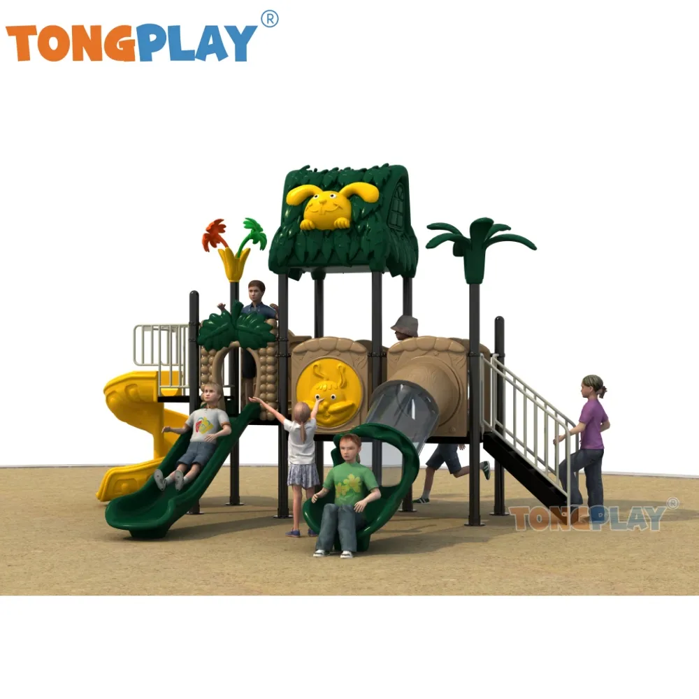 Tong ชุดของเล่นป่าขนาดกลางมีสไลเดอร์สำหรับเด็กสนามเด็กเล่นกลางแจ้งแบบ DIY ขายดีอุปกรณ์โรงงาน