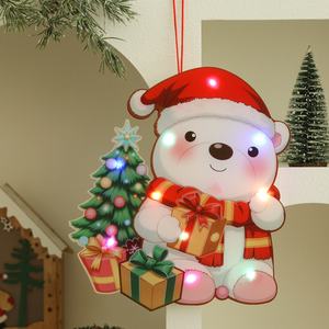 Colorido PVC Reno Papá Noel Adornos colgantes Año Nuevo DIY Decoraciones navideñas brillantes para decoraciones navideñas - Product Image 6