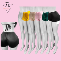 Nouveauté Été 2025 Think – Leggings de sport décontractés brillants et élastiques pour femme, shorts de cyclisme en satin couleur unie, 100 % coton doux