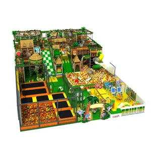 2024 Novo design de equipamento de jogo macio para crianças com tema da selva, playground interno para parque de diversões