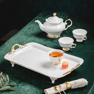 Service à café en céramique pour la maison, style européen, pour le thé de l'après-midi, 2 couleurs au choix, ensemble de tasses à thé - Product Image 2