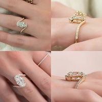 1 Karat Oval Kesim Pave Wrap Bypass Laboratuvar Elması Nişan Yüzüğü 10K/14K/18K Som Altın VVS IGI Sertifikalı Özel CVD/HPHT