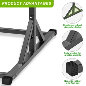 VIGFIT Barre de traction, Station de tractions, Supports de dips, Barre horizontale multifonctionnelle pour portes, Supports de dips multifonctionnels - Product Image 3