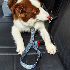 Nouvelle <span class=keywords><strong>Sangle</strong></span> de Traction en Nylon pour Animaux de Compagnie, Motif Géométrique Multicolore Imprimé, pour Siège Auto et Laisse, Modèle LL020 - Product Image 4
