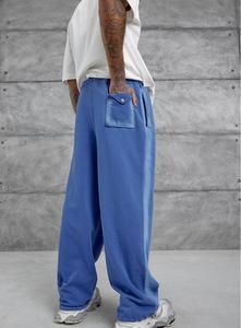 Quần jogger nam ống rộng, chất liệu cotton 100%, hiệu ứng làm cũ, phong cách đường phố, thoáng khí, có dây rút, in logo tùy chỉnh - Product Image 3