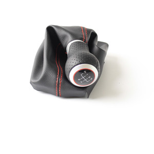 Pomo de palanca de cambios de cuero ergonómico de 5 y 6 velocidades para Audi A4 - Product Image 1