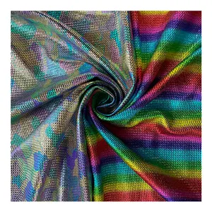 No MOQ metallic camouflage and rainbow wholesale bullet knit fabric by yard