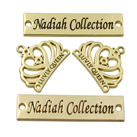 Offre Spéciale Matériel Métal Plaque Logo Sacs Accessoires Coudre Sur Mesure En Métal Lettre Logo Étiquette Pour Les vêtements