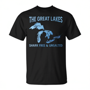 T-shirt The Great Lakes Shark Free Unsalted Michigan - Product Image 2