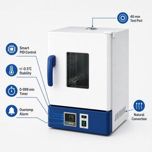 Incubateur électrothermique à température constante fiable HN-40S/40BS 70L avec fonction de minuterie ±0.5 ℃ Pour la recherche en laboratoire de culture microbienne - Product Image 4