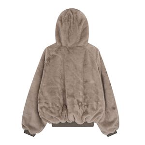 QY New American Style Retro Trendy Winter Zipper-Up Men's Loose <strong>Hooded</strong> <strong>Fleece</strong> with Digital Printing 100% Polyester - Product Image 4