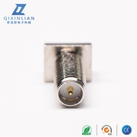 Latón niquelado RP SMA Antena hembra Conector RF 1,6mm Espaciado de montaje en borde Conector coaxial de 30mm