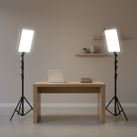 Lumière Vidéo LED 19 Pouces avec Télécommande Professionnelle, Éclairage de Panneau Dimmable pour Studio Photo, Lampe de Remplissage pour Photographie et Live