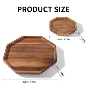 Mini <span class=keywords><strong>Plateau</strong></span> de Service Octogonal en Bois d'Acacia Écologique, Planche à Charcuterie en Bois pour Légumes, Fruits et Fromages - Product Image 6