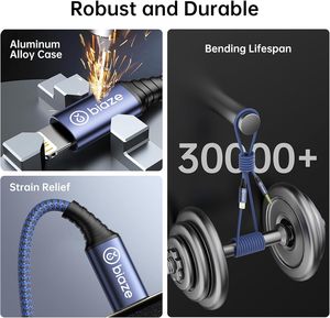 อะแดปเตอร์แปลง Biaze สำหรับ iPhone4/5/<span class=keywords><strong>7</strong></span>/8/<span class=keywords><strong>11</strong></span>/12 เป็น 3.5 มม. แบบตัวผู้ต่อตัวผู้ พร้อมปลอกหุ้มไนลอนและฟอยล์ป้องกันสัญญาณ สำหรับสมาร์ทโฟน <span class=keywords><strong>สาย</strong></span>สัญญาณเสียง <span class=keywords><strong>AUX</strong></span> <span class=keywords><strong>ใน</strong></span>รถยนต์ - Product Image 3