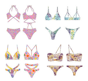 Conjunto de Micro Bikini para Mujer OEM, Traje de Baño Sexy Personalizado con Tanga, Ropa de Playa en Contraste de Color, Venta al Por Mayor - Product Image 5