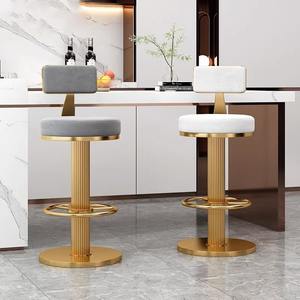 <span class=keywords><strong>Chaise</strong></span> <span class=keywords><strong>de</strong></span> Bar réglable moderne nordique tabouret en fer haut dossier rotatif <span class=keywords><strong>chaise</strong></span> <span class=keywords><strong>de</strong></span> salle à manger contemporaine pour salon cuisine - Product Image 1
