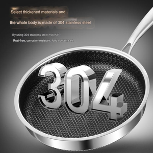 Bộ nồi chảo chống dính bằng thép không gỉ 304, họa tiết tổ ong, 26cm, kèm nắp kính, sẵn sàng giao hàng - Product Image 4