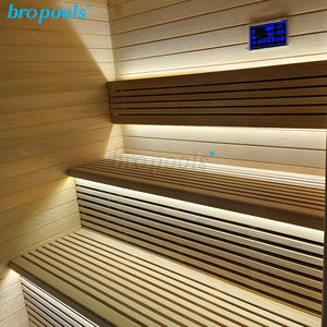 Broppool in legno massello vapore umido Sauna stanza cucina elettrica Design moderno intelligente diretta all'aperto cicuta terapia 2-4 persona per ville - Product Image 5