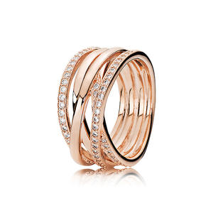 Elegante <span class=keywords><strong>Anillo</strong></span> Abierto con Diseño de Flor de Melocotón, Chapado en <span class=keywords><strong>Oro</strong></span> <span class=keywords><strong>Rosa</strong></span>, con Micro Pavé de Cuentas, Ajustable y Apilable, para Mujer, Joyería Diaria, Regalo - Product Image 4