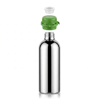 Bouteille en aluminium poli miroir de 1000 ml avec bouchon vert, opaque, hermétique, pour huiles essentielles naturelles, écologiques et biologiques