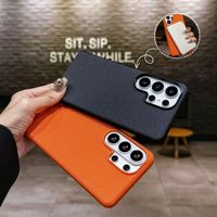 Étui de téléphone portable magnétique de luxe à texture tissée pour Samsung S22 S23 S24 S25 S26 Ultra, coque arrière antichoc avec aimant intégré