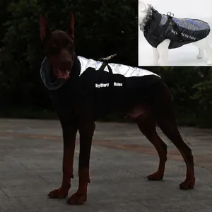 modern design luxury high visibility waterproof warm winter outdoor reflective pet coat dog outerwear harness jacket clothes