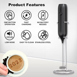 Automatische Milch auf schäumer Tragbare Mini-Edelstahl-Hand kaffee maschine Schneebesen Milch auf schäumer - Product Image 3