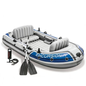 Gommone Gonfiabile in PVC Rinforzato Resistente all'Usura per 2/3/4 Persone, <span class=keywords><strong>Barca</strong></span> d'Assalto per Pesca e Kayak, Kayak Gonfiabile con Cuscino d'Aria - Product Image 4