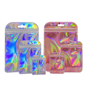 Bolsas con Cierre Holográficas, Embalaje de Plástico Laminado Reutilizable para Almacenamiento de Cosméticos y Joyería con Acabado Arcoíris - Product Image 1